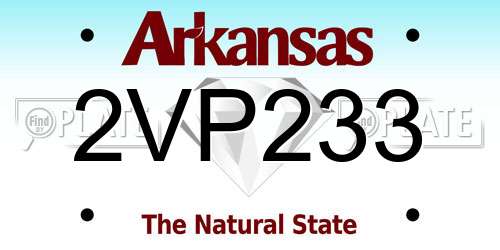 2VP233 Arkansas License Plate