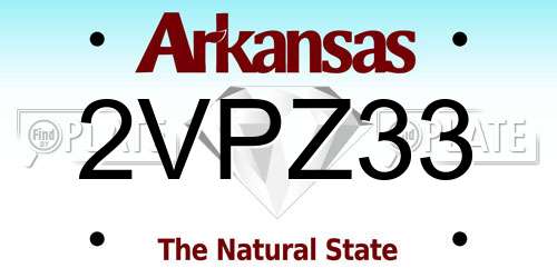 2VPZ33 Arkansas License Plate