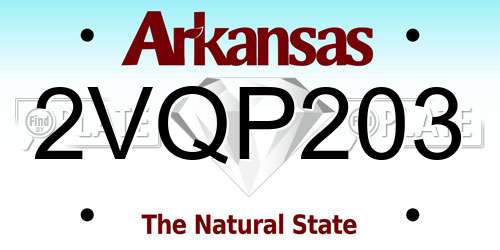 2VQP203 Arkansas License Plate