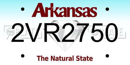 2VR2750 Arkansas License Plate