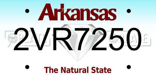 2VR7250 Arkansas License Plate