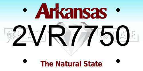 2VR7750 Arkansas License Plate