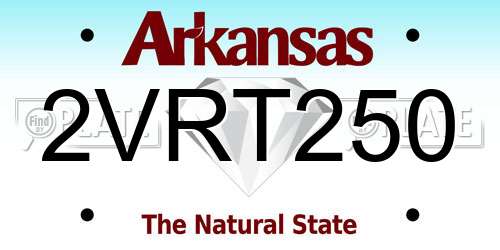 2VRT250 Arkansas License Plate