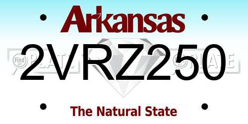2VRZ250 Arkansas License Plate