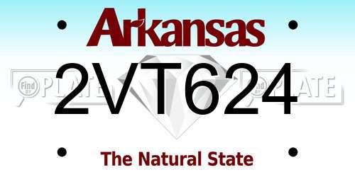 2VT624 Arkansas License Plate