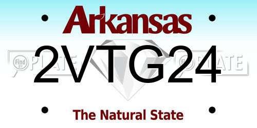 2VTG24 Arkansas License Plate