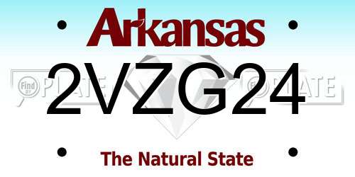 2VZG24 Arkansas License Plate