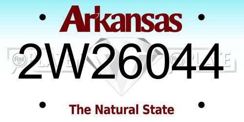 2W26044 Arkansas License Plate