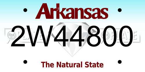2W44800 Arkansas License Plate