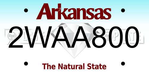 2WAA800 Arkansas License Plate