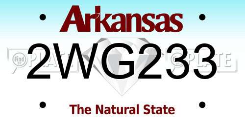 2WG233 Arkansas License Plate