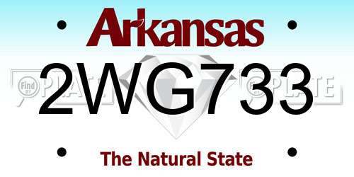2WG733 Arkansas License Plate