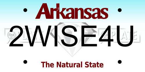 2WISE4U Arkansas License Plate