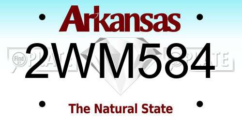 2WM584 Arkansas License Plate
