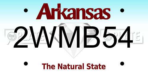 2WMB54 Arkansas License Plate