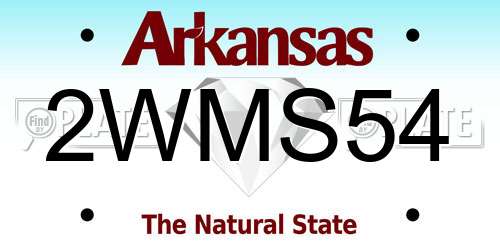 2WMS54 Arkansas License Plate