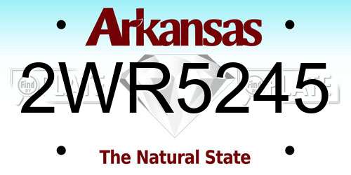2WR5245 Arkansas License Plate