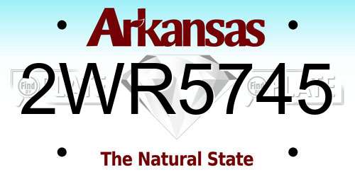 2WR5745 Arkansas License Plate