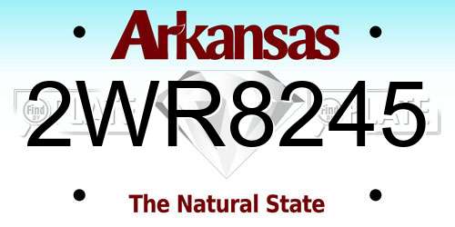 2WR8245 Arkansas License Plate
