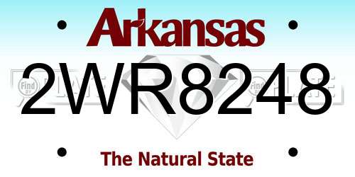 2WR8248 Arkansas License Plate