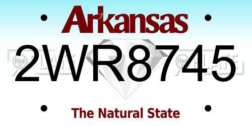 2WR8745 Arkansas License Plate