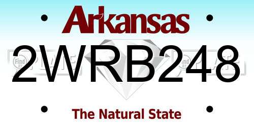 2WRB248 Arkansas License Plate