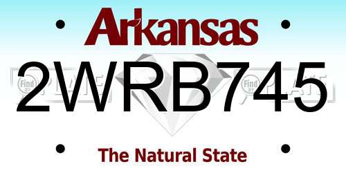 2WRB745 Arkansas License Plate