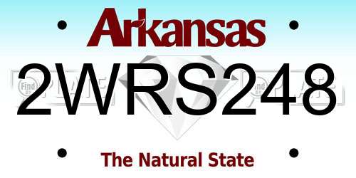 2WRS248 Arkansas License Plate