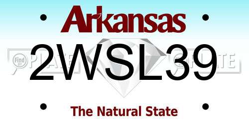 2WSL39 Arkansas License Plate