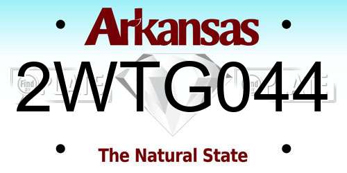 2WTG044 Arkansas License Plate