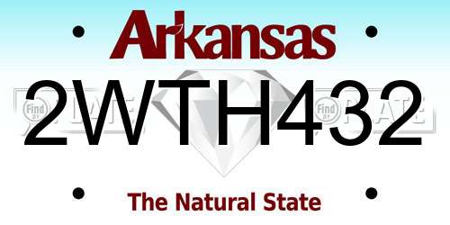 2WTH432 Arkansas License Plate