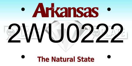 2WU0222 Arkansas License Plate