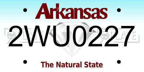 2WU0227 Arkansas License Plate
