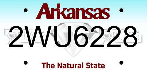 2WU6228 Arkansas License Plate