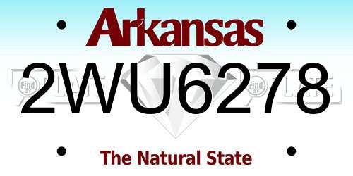 2WU6278 Arkansas License Plate