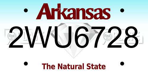 2WU6728 Arkansas License Plate