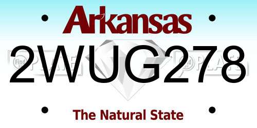 2WUG278 Arkansas License Plate