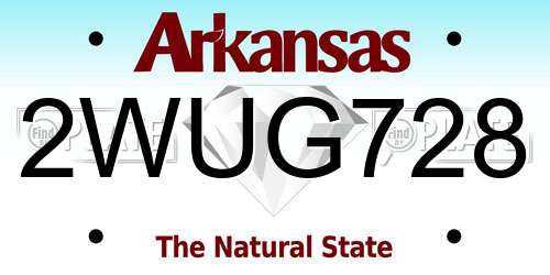 2WUG728 Arkansas License Plate