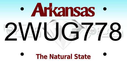 2WUG778 Arkansas License Plate