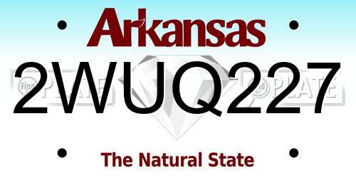2WUQ227 Arkansas License Plate