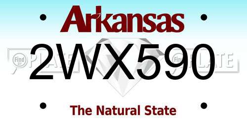 2WX590 Arkansas License Plate