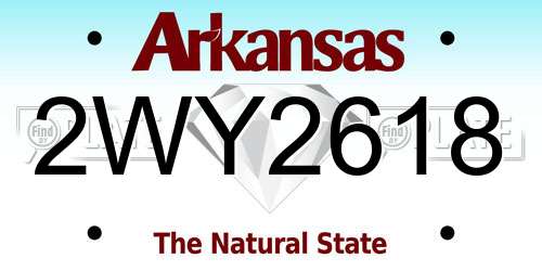 2WY2618 Arkansas License Plate