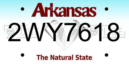 2WY7618 Arkansas License Plate