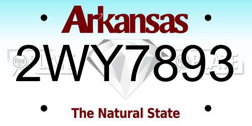 2WY7893 Arkansas License Plate
