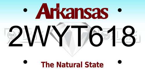 2WYT618 Arkansas License Plate