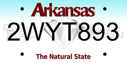 2WYT893 Arkansas License Plate