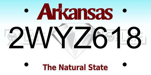 2WYZ618 Arkansas License Plate