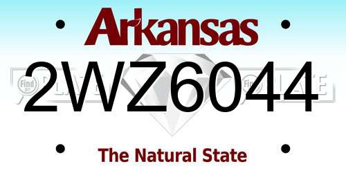 2WZ6044 Arkansas License Plate