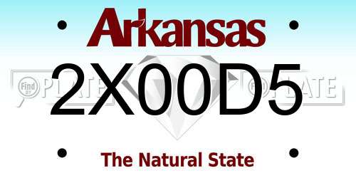 2X00D5 Arkansas License Plate