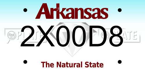 2X00D8 Arkansas License Plate